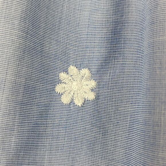 J. Crew The Perfect Embroidered Chambray Cotton Blouse Top Puff Sleeves Size S - Picture 12 of 12
